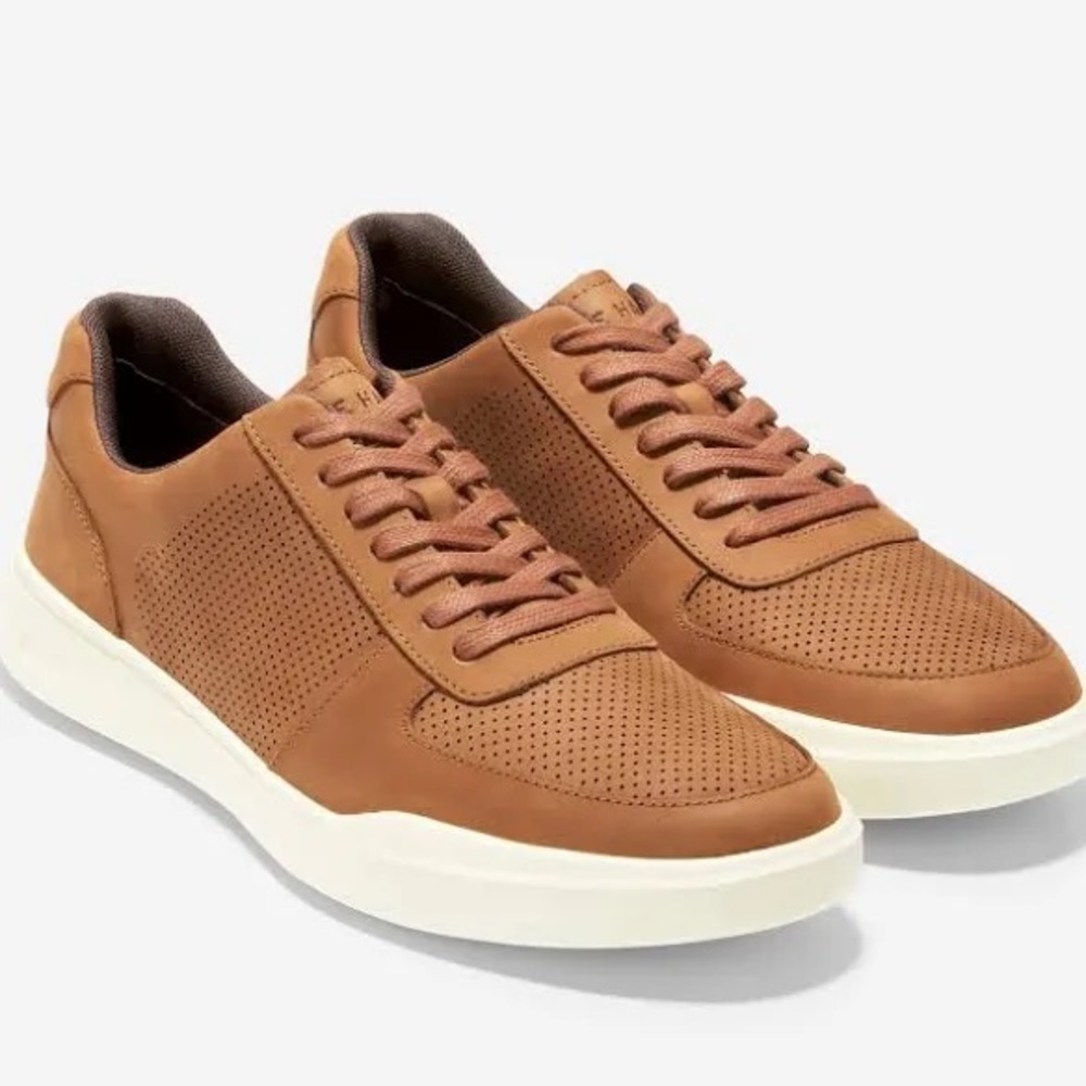 Cole Haan Grand Crosscourt Modern Perforated Sneakers Brown New in Box Mens 11